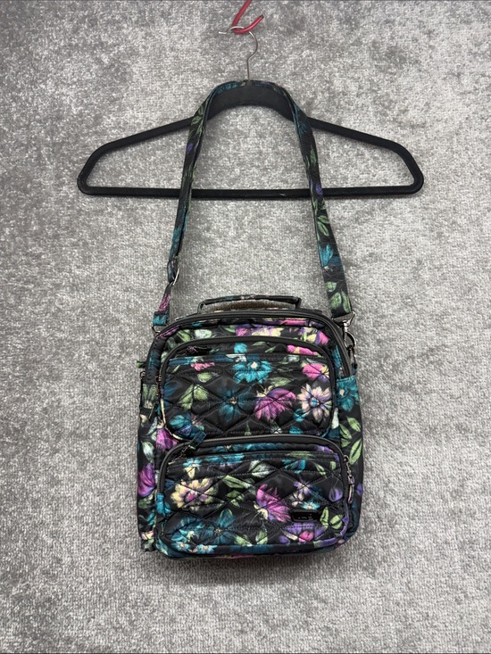 lug Handbags - Lug Compass Crossbody Bag Black Multicolor Floral Quilted Travel Organizer Purse
